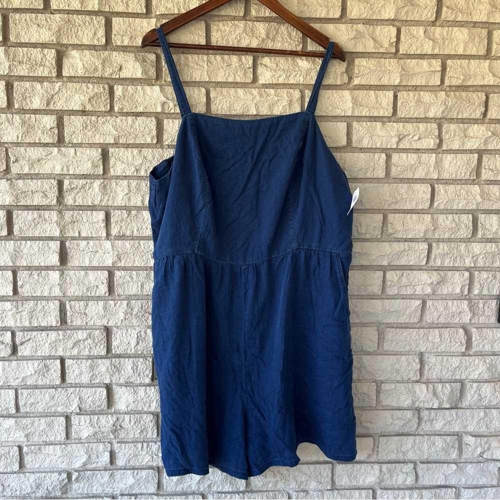 NWT Old Navy Darkwash Chambray Romper Size XXL